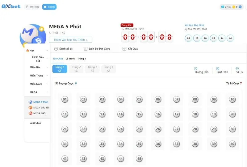 Điểm nổi bật của Xổ số Mega 8XBET