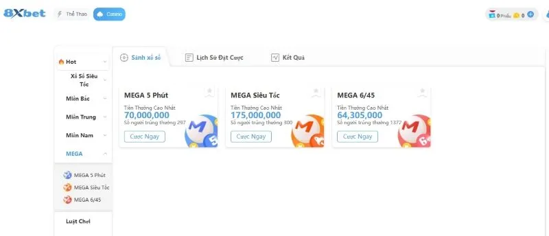 Xổ số mega 8xbet là gì?